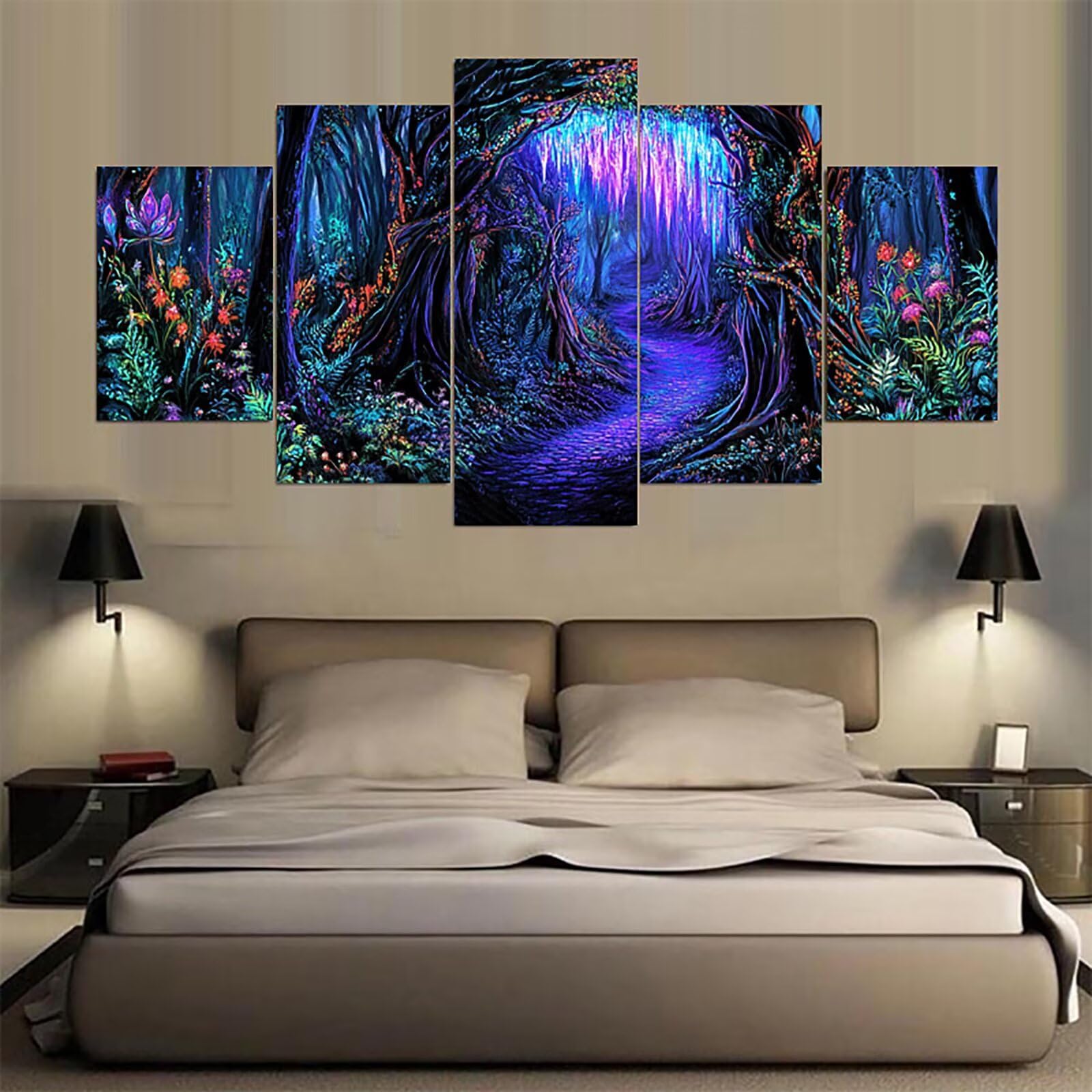 Diamond Painting Erwachsene Groß XXL 5 Teilig 100x200cm, 5D Diamond Painting Blume Diamant Paintings Bilder Bastel Sets, DIY Malen Nach Zahlen Erwachsene, Bausätze für Diamantmalerei Baum 0m-966