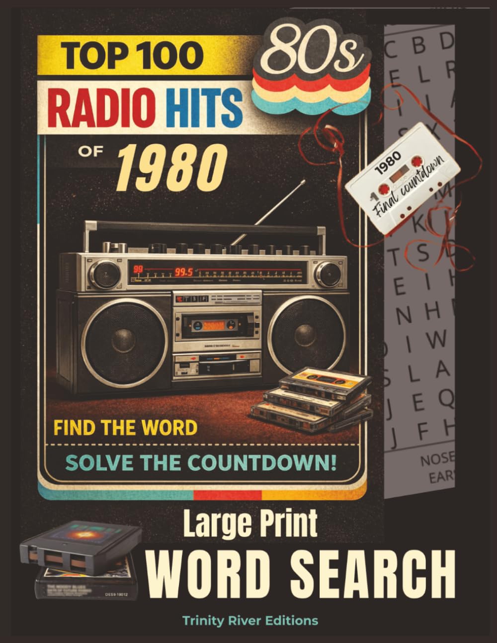 Top 100 Radio Hits of 1980 Word Search: A Large Print Music Puzzle Countdown — Guess the Song Titles from #100 to #1 (Top 100 Radio Hits Countdown)