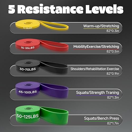 Miniatura 2 de Juego de bandas de resistencia con anclaje de puerta, bandas de asistencia para dominadas de varios niveles, bandas de ejercicio para entrenamiento,