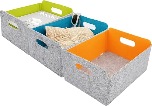 Canastas Welaxy de almacenamiento, de fieltro, cubo plegable, organizador de cubos de almacenamiento, caja de fieltro para juguetes de niños,
