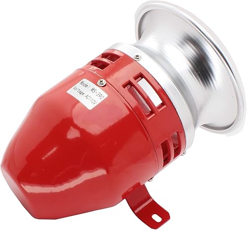 Miniatura 3 de Shopcorp Sirena de bocina de motor de 110 V de seguridad de decibelios (112 decibelios), sirena de alarma de incendios MS-390, sirena de incursión