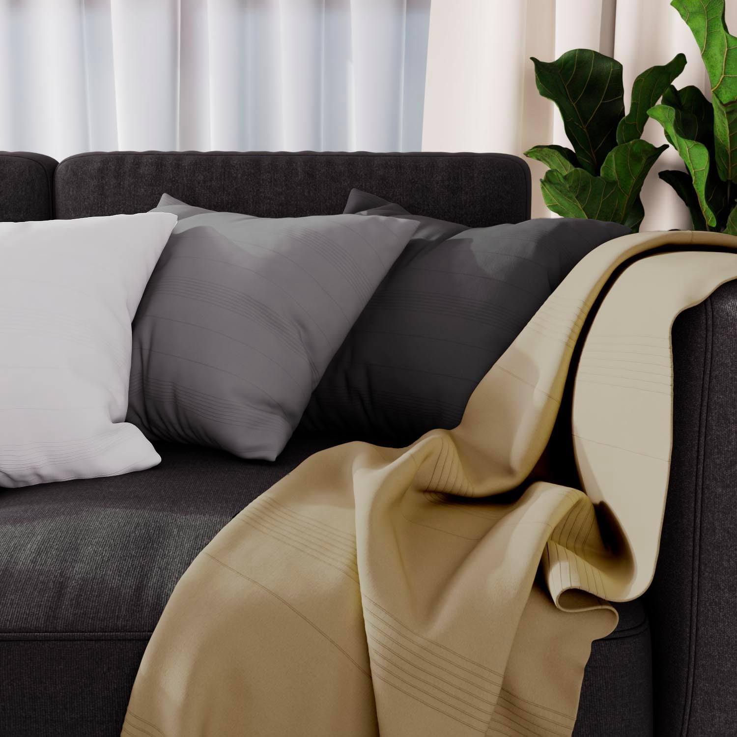 Couvre Lit En Velours Côtelé - 125 X 225 Cm - Terracotta - PRILIO