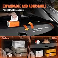 Vista 4 de VEVOR Cubierta retráctil para carga para Toyota, cubierta de seguridad para cajuela impermeable mejorada para Toyota RAV4 2019-2025 5 plazas