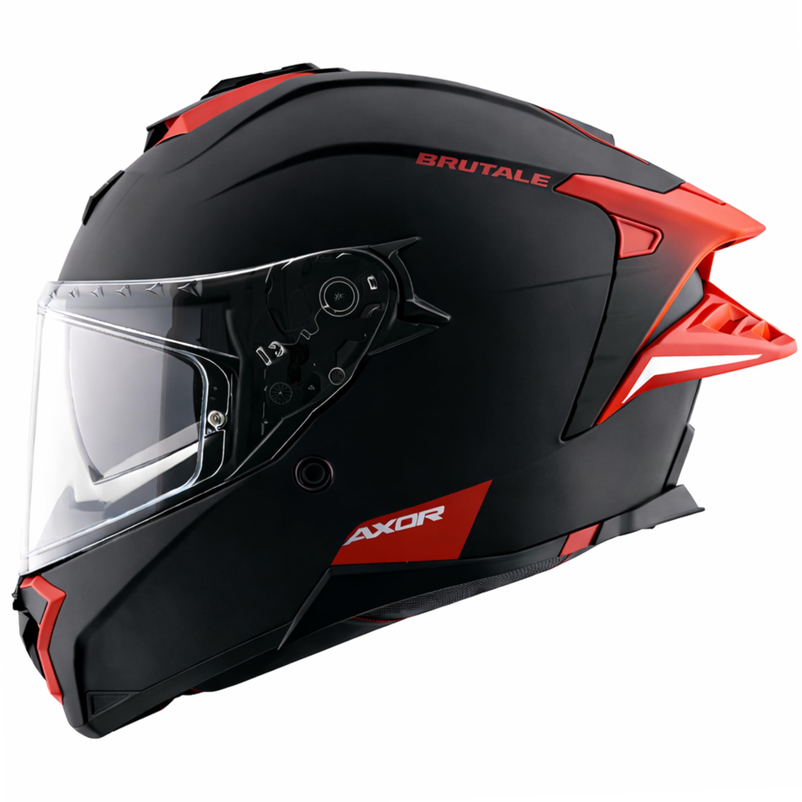Axor Brutale Corsa Helmet – Dual Spoiler | ECE 22.06, ISI & DOT Certified | Race-Ready Fit with D-Ring & UV-Protected Visor-Dull Black Red, Size: XL-image-16