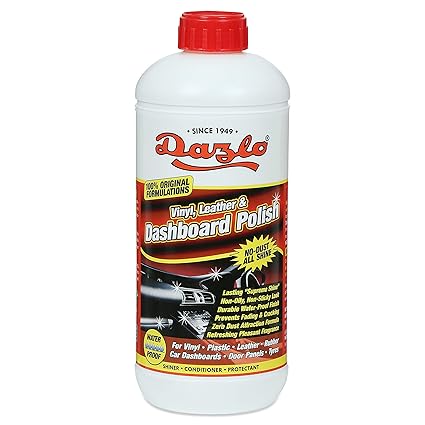 Dazlo Vinyl, Leather & Dashboard Polish (1L) - High Shine Restorer Conditioner Protectant For Leather, Vinyl, Dashboard, Car Interior, Door Panel, Rexine, Laminate, Rubber & Leather Goods (Seat, Jacket, Handbag, Wallet & Belt)