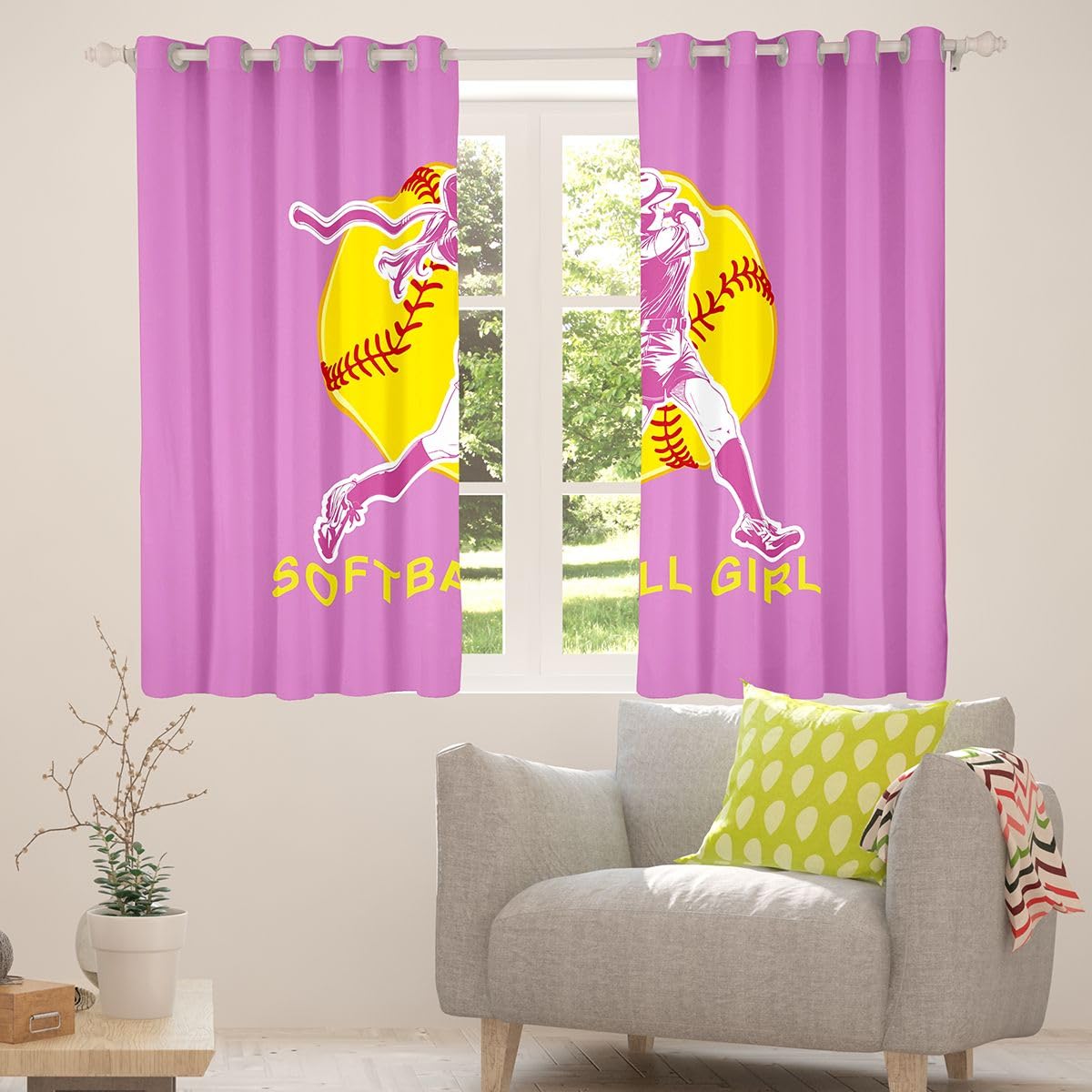 Homewish Lot de 2 Rideau Occultant 117x137cm Douxball Féminin
