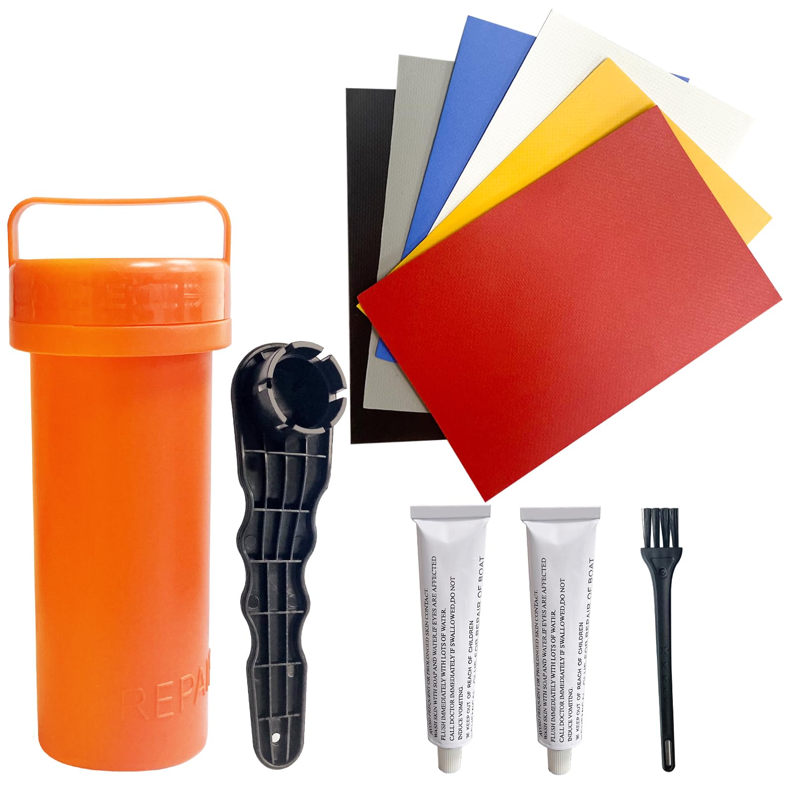 Senbaler Kit Reparacion Tabla Padel Surf,Sup,Botes Inflables,Parches PVC y Pegamento para Barca Hinchable,Kayak,Boat Raft,Paddleboard