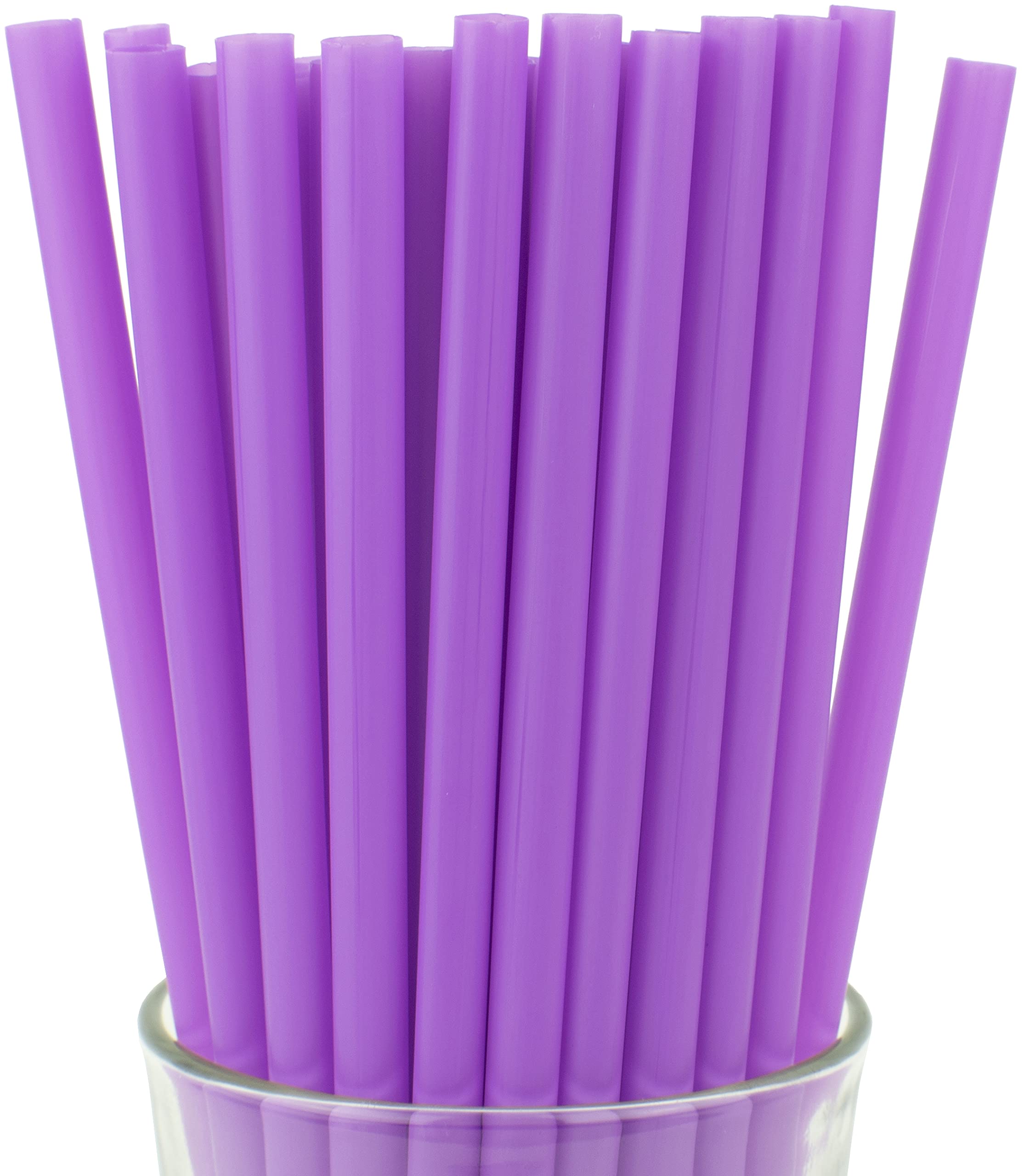 Made in USA Individually Wrapped Non-toxic & BPA-free Plastic Smoothie Drinking Straws (500-Count, Purple)