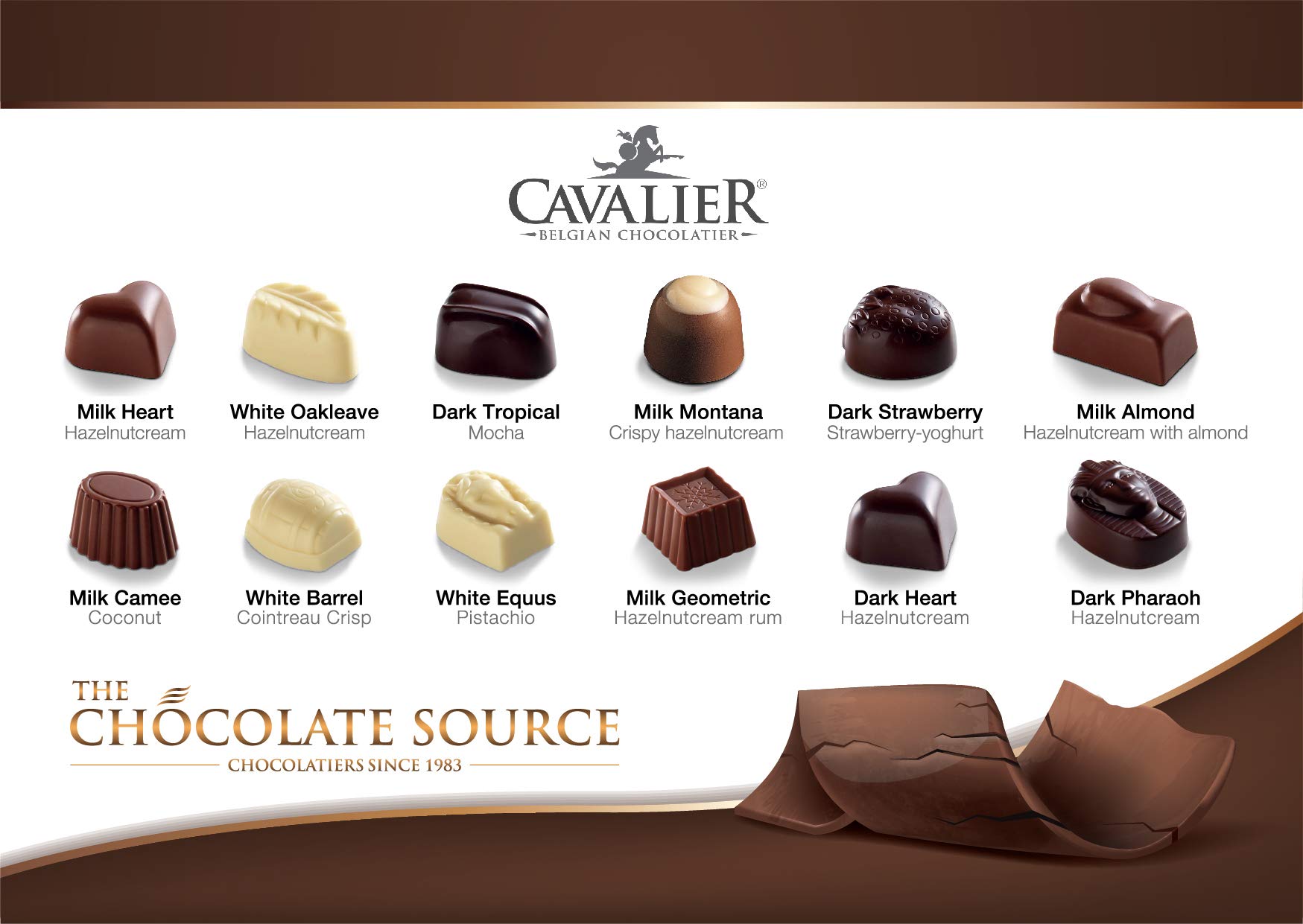 Cavalier Bez dodatku cukru belgijska czekolada w złotym pudełku 385 g - cukrzyca