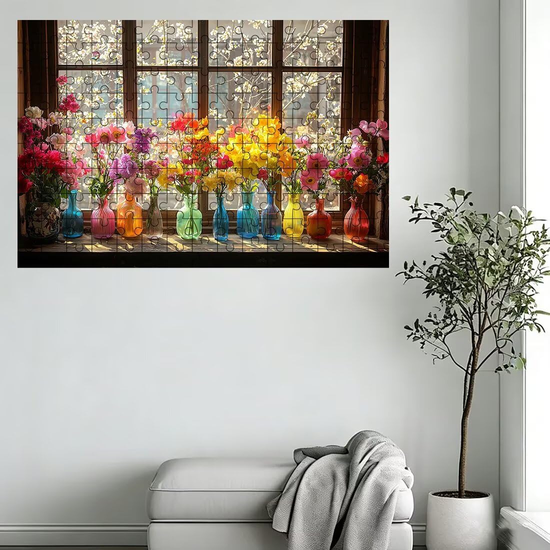 Puzzle 4000 sztuk kwiat, butelka logiczna, puzzle 4000 sztuk dla dorosłych, drewniane puzzle z pudełkiem prezentowym, puzzle dla dorosłych dla całej rodziny, oryginalne prezenty dla kobiet 141 x 87 cm
