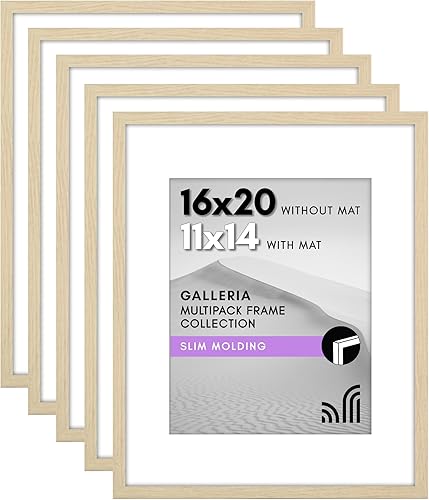 Vista 142 de Americanflat Portarretratos de 5 x 6 pulgadas con plexiglás pulido, juego de 5 portarretratos de 2 x 3 pulgadas con paspartú o para fotos de 5 x 6