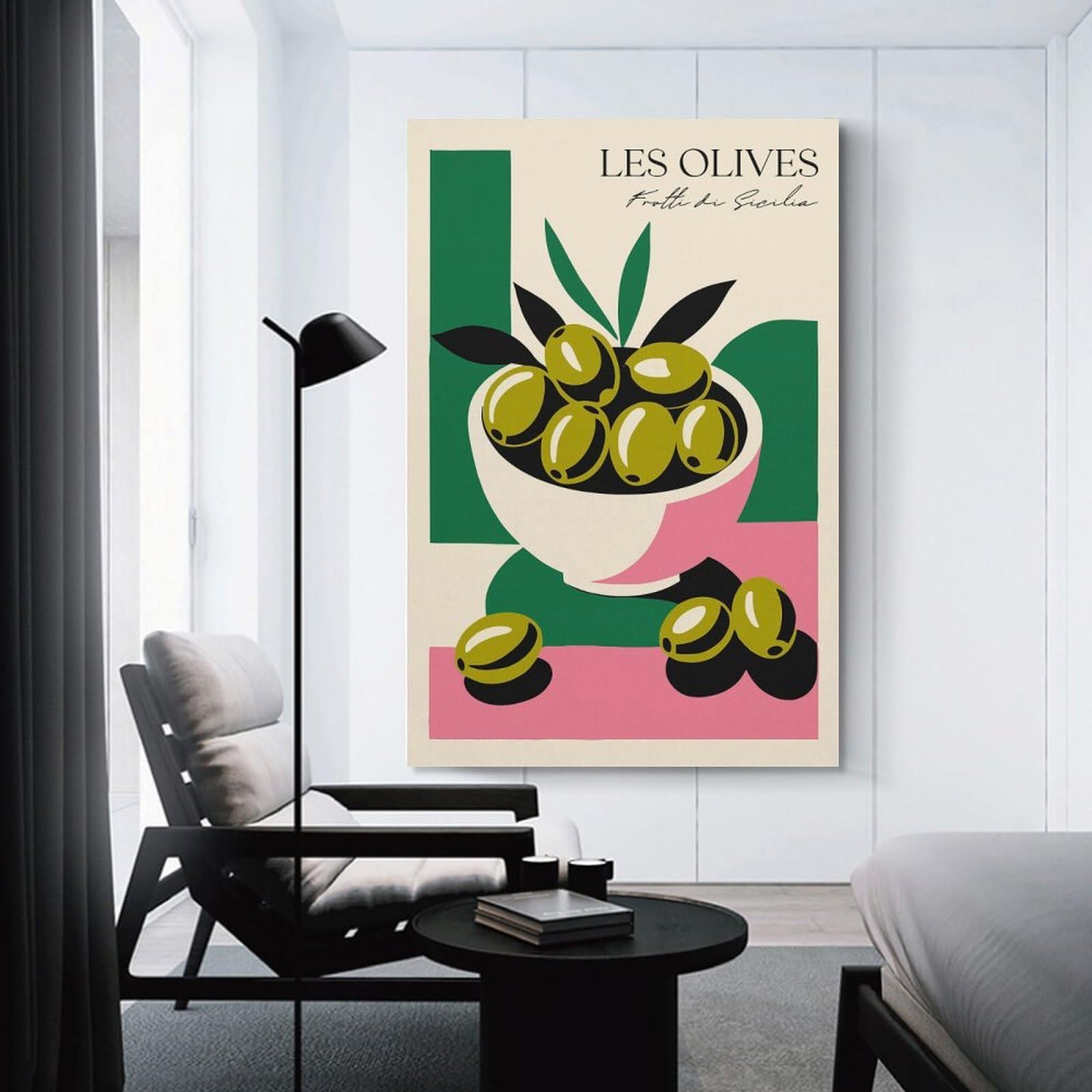 Junmoney Canvas Wall Picture Les Olives Sicily, 20x30inch(50x75cm), for Front Hall, Corridor Or Welcome Spaces, Decorative Wall Art for Narrow Spaces