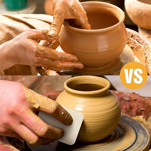 Miniatura 5 de 20 piezas de herramientas de cerámica de gamuza suave precortada, gamuza de barro, kit de herramientas de cerámica para manualidades de cerámica