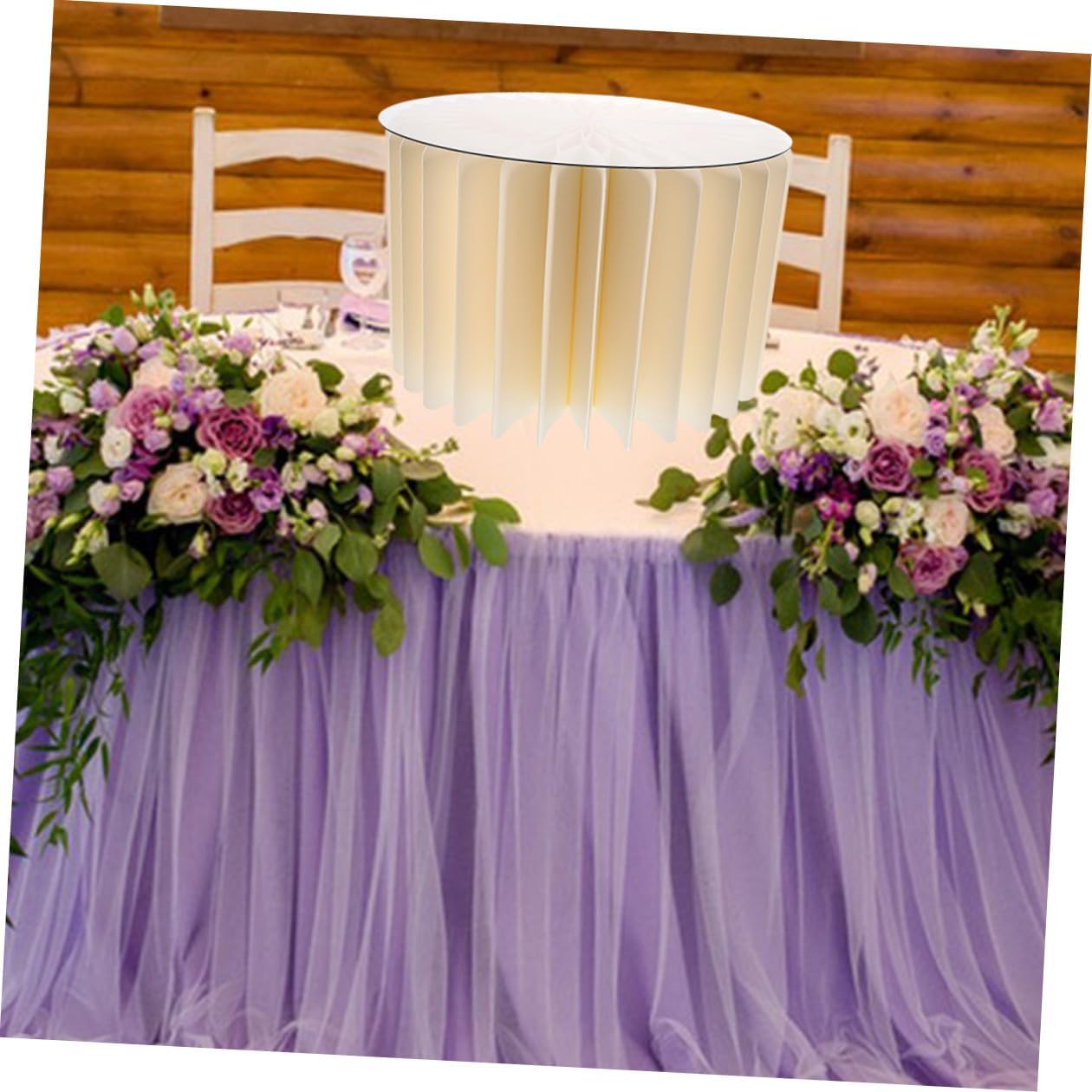 2pcs White Cylinder Cake Stand Set, round Pedestal Display Stands for Party Decoration, Folding Paper Column Pedestals for Wedding Centerpiece, Table Backdrop Decor