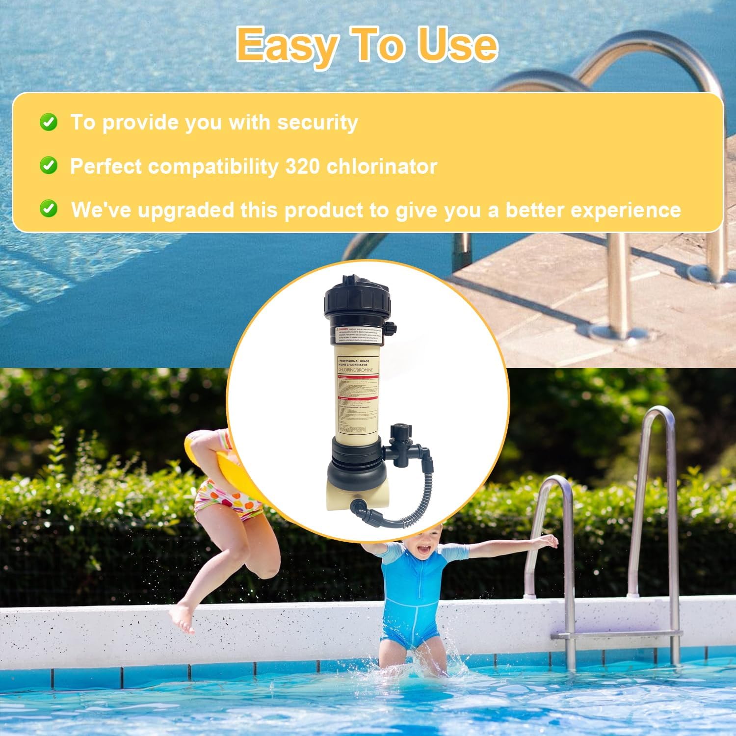 R171096 Rainbow 320, Automatic Chlorine/Bromine Inline Feeder and Spa Feeder with Pool Filtration Compatible with Pentair Rainbow