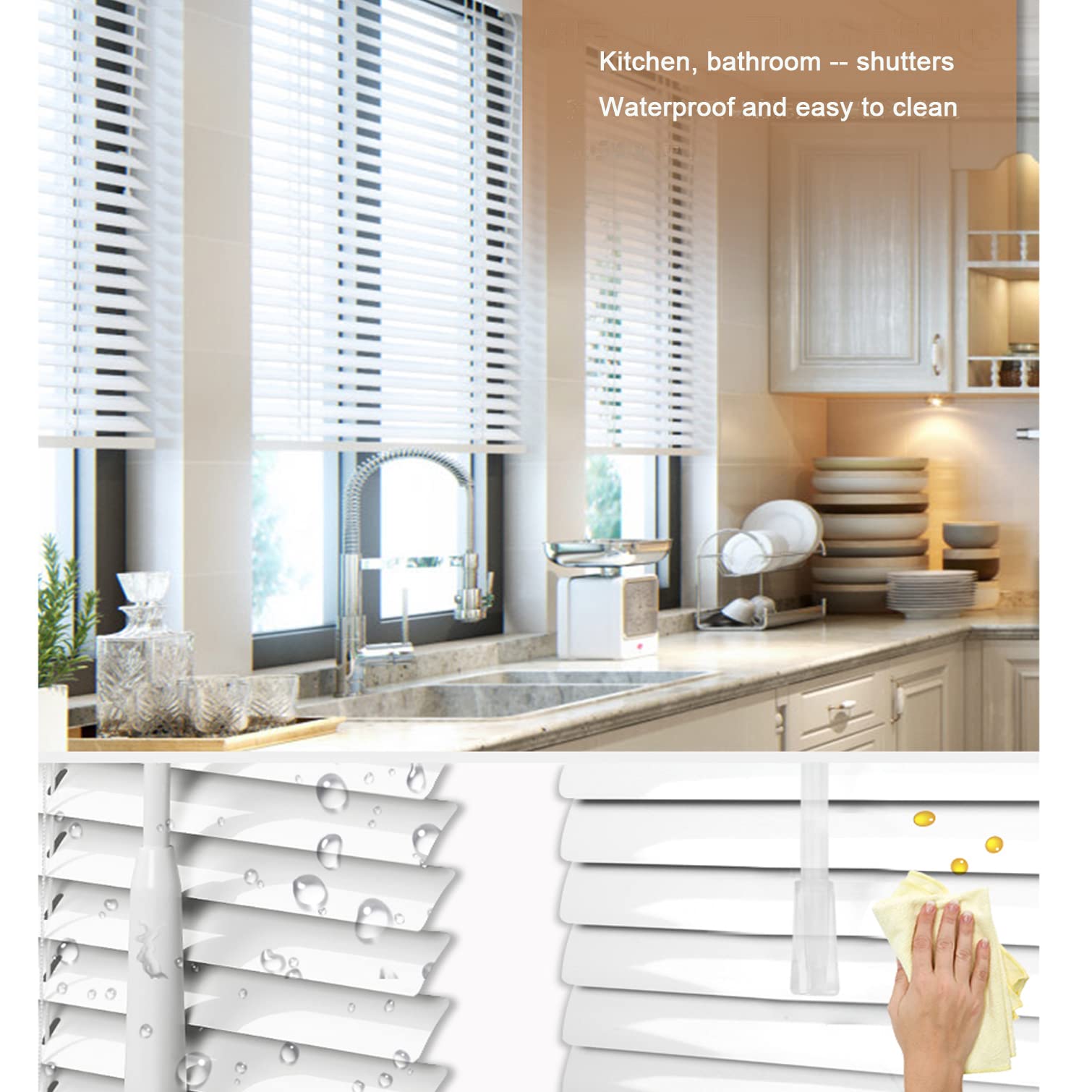 Aluminiowe żaluzje weneckie, białe rolety okienne, 25 mm, metalowe lamelki, aluminiowe, poziome, otwieranie/zamykanie, do biura, sypialni, łazienki, wodoodporne/zaciemniające, zwijane, niestandardowe