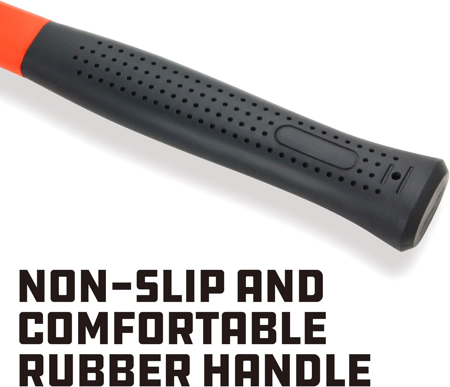 Powerbuilt 16 oz. Ball Pein Hammer with Fiberglass Handle, Shock Resistant and Non-Slip Rubber Handle, Heat-Treated hardened steel - 648329