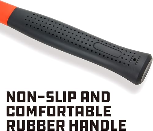 Miniatura 3 de Powerbuilt Martillo de bola de 24 onzas con mango de fibra de vidrio, resistente a golpes y mango de goma antideslizante, acero endurecido tratado