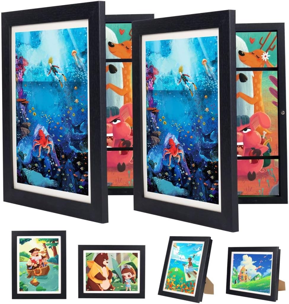 3Pack Kids Artwork Frames Changeable - Kids Art Frame,10x12.5 Front Opening Artwork Frames for Kids Art,Picture Frames for Kid Art Work,Childrens Art Frames for Display&Storage Art Projects