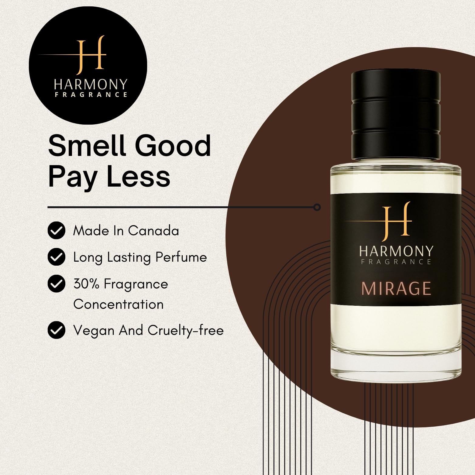 Mirage - Harmony Fragrance - Eau de Parfum - Inspired by LV Ombre Nomade - Luxury Oud Perfume - For Women Men Unisex - Long Lasting Fragrance - Made In Canada - 3