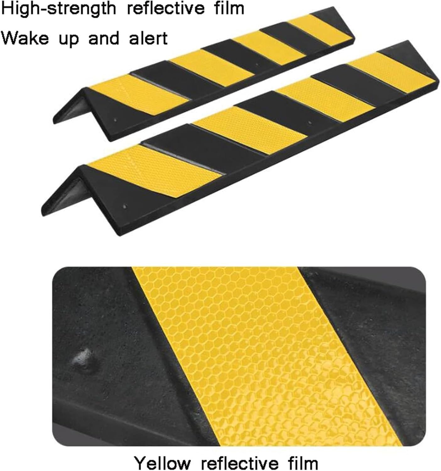 Parking Garage Wall Corner Guard - Black & Yellow Stripe Bumper Protector for Edges, 1500mm x 100mm x 10mm, Durable Safety Corner Protector for Basements & Garages