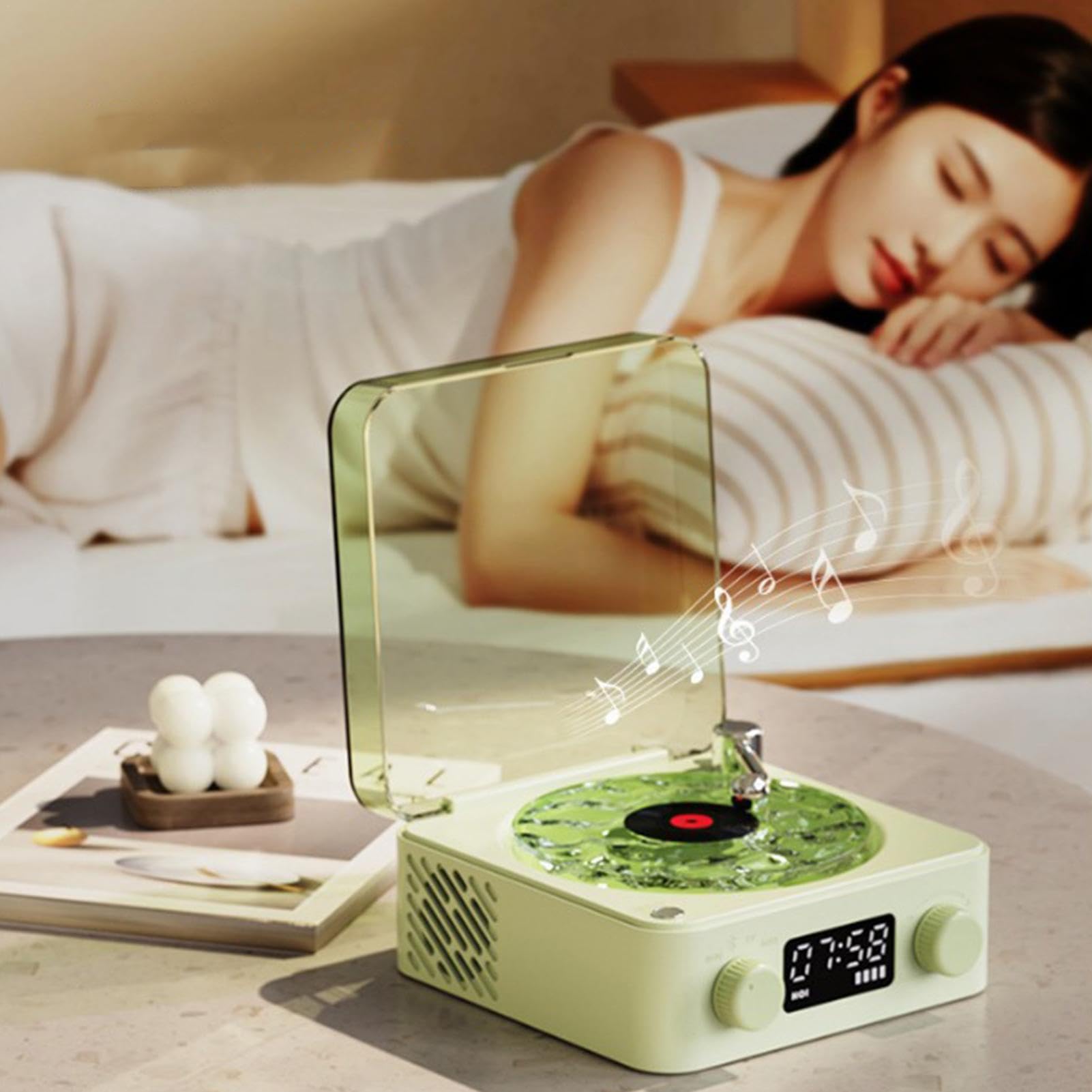 Giradischi Vintage - Giradischi in Vinile, Giradischi con illuminazione | regolabile Btt | Giradischi ABS trasparente con ad acqua dal design elegante, giradischi da 1500 ma con altoparlanti per