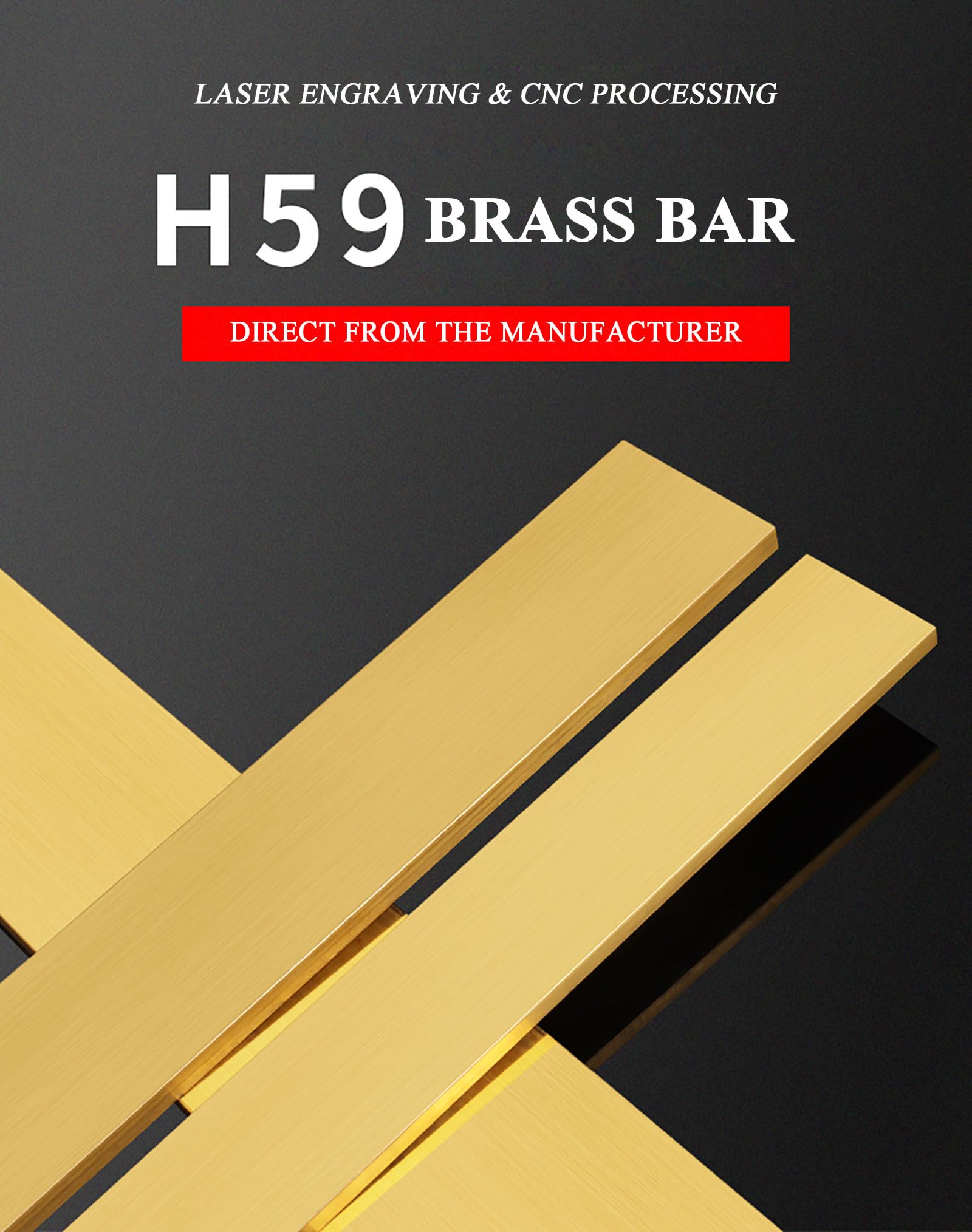 COYOUCO Brass Flat Bar, 4-6 Mm Thick 500 Mm Length Brass Plates, Brass Metal Mill Stock for Knife Making, DIY Craft,5mm*5mm*500mm