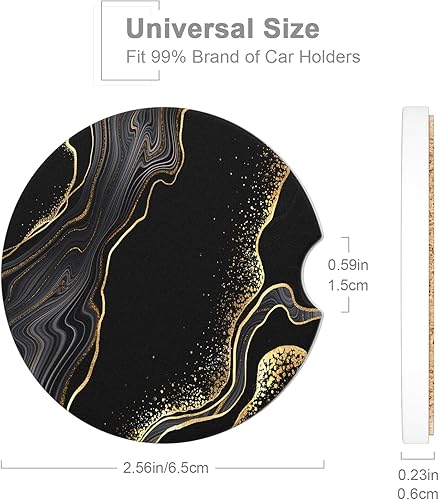 Miniatura 3 de Portavasos para automóvil, posavasos para portavasos de automóvil, paquete de 2 unidades, insertos antideslizantes universales de cerámica