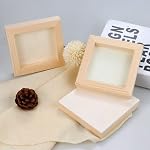8 Pack Unfinished Square Wood Panels,4" x 4"/10cm x 10cm,Blank Wooden Canvas Cradled Painting Panel Boards for Drawing,Painting,Pouring,Wood Burning and DIY Arts Crafts Projects