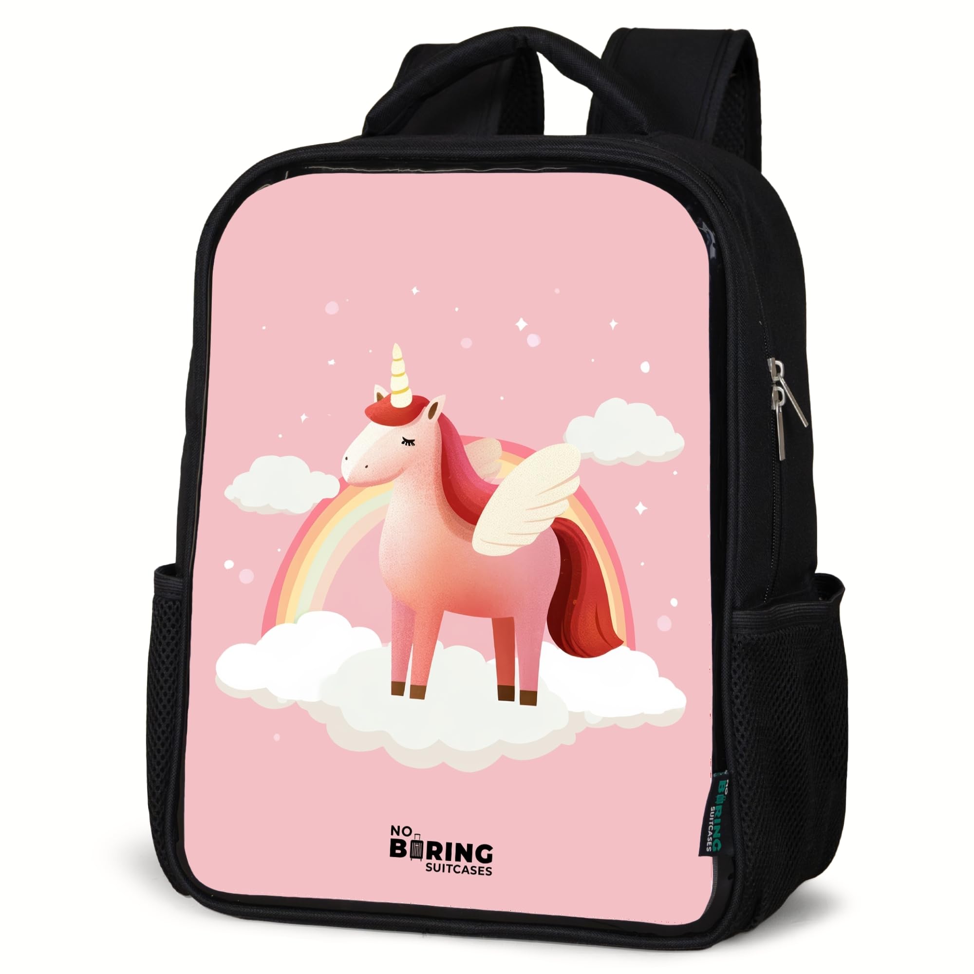 NoBoringSuitcases© Zaino Per Bambini Bambina Nero Piccolo | 8L - Zainetto La Scuola Zaini Scolastici Rosa Ragazze Colorato Asilo Bimbo Leggero