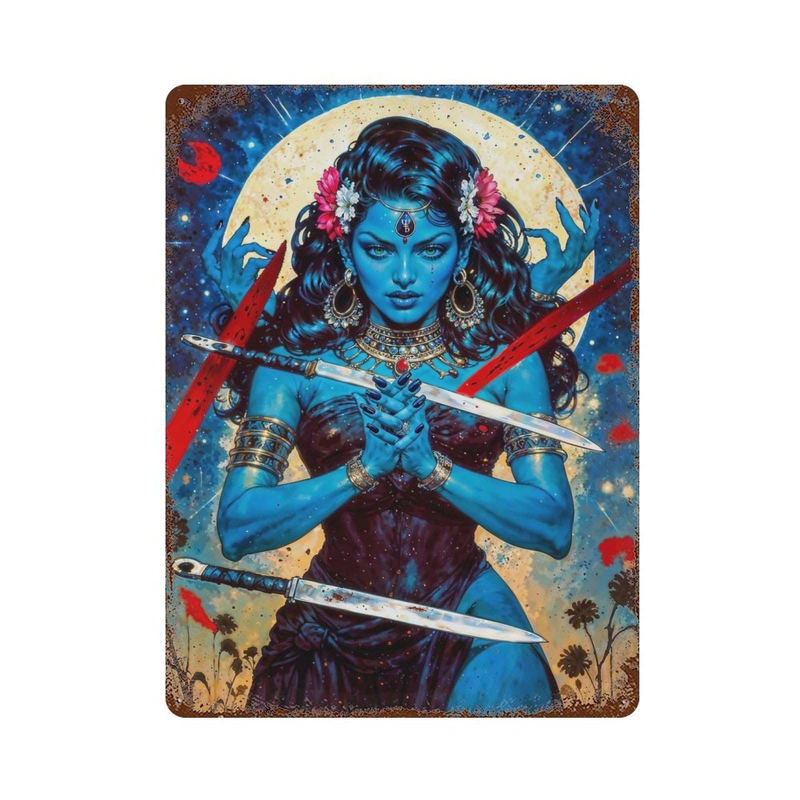 The Black Flame of Creation Retro Metal Sign 15.7"x11.8", Ideal for Shed, Workshop And Garage Wall Decor