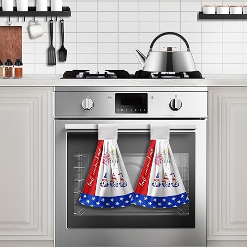 Miniatura 7 de Lealeg Toallas de cocina colgantes de gnomo de Estados Unidos, 4 de julio, toallas colgantes para baño, toalla para el día de la independencia