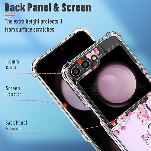 Miniatura 5 de Funda para Samsung Galaxy Z Flip 5, diseño de mariposas coloridas, diseño protector de mariposa, TPU suave, a prueba de golpes, para Galaxy Z Flip 5