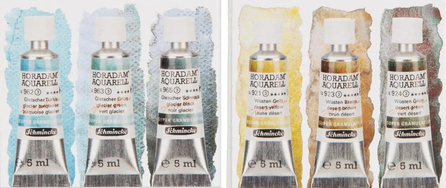 Schmincke Horadam Super Granulation, para acuarelas extrafinos 6 x 5 ml Set Natural
