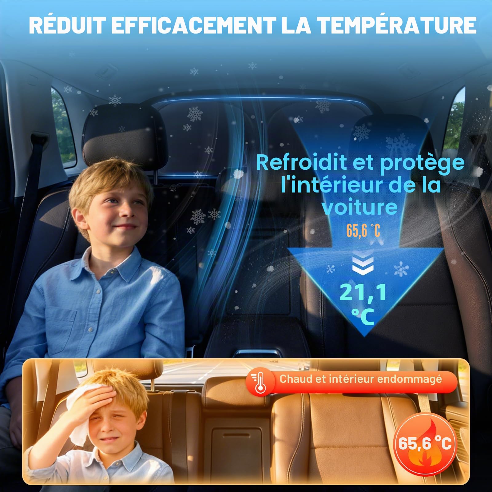 Pare-Soleil de Pare-Brise Arrière de Voiture Remplacement pour VW Polo MK6 2017-2026, Anti-UV Pliant Protecteur, Protection Anti-poussière Réfléchissante Parasol Pliable de la Vie privée