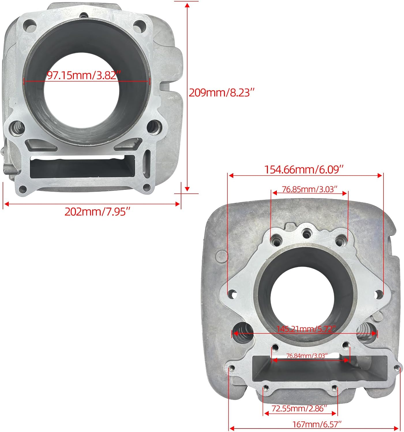 95mm 595cc Cylinder Piston Ring Gasket Top End Rebuild Kit Compatible with Yamaha YFM600 XT600 TT600 YFM600F YFM600FWA YFM600FH SRX600S Grizzly Realtree Hunter 600