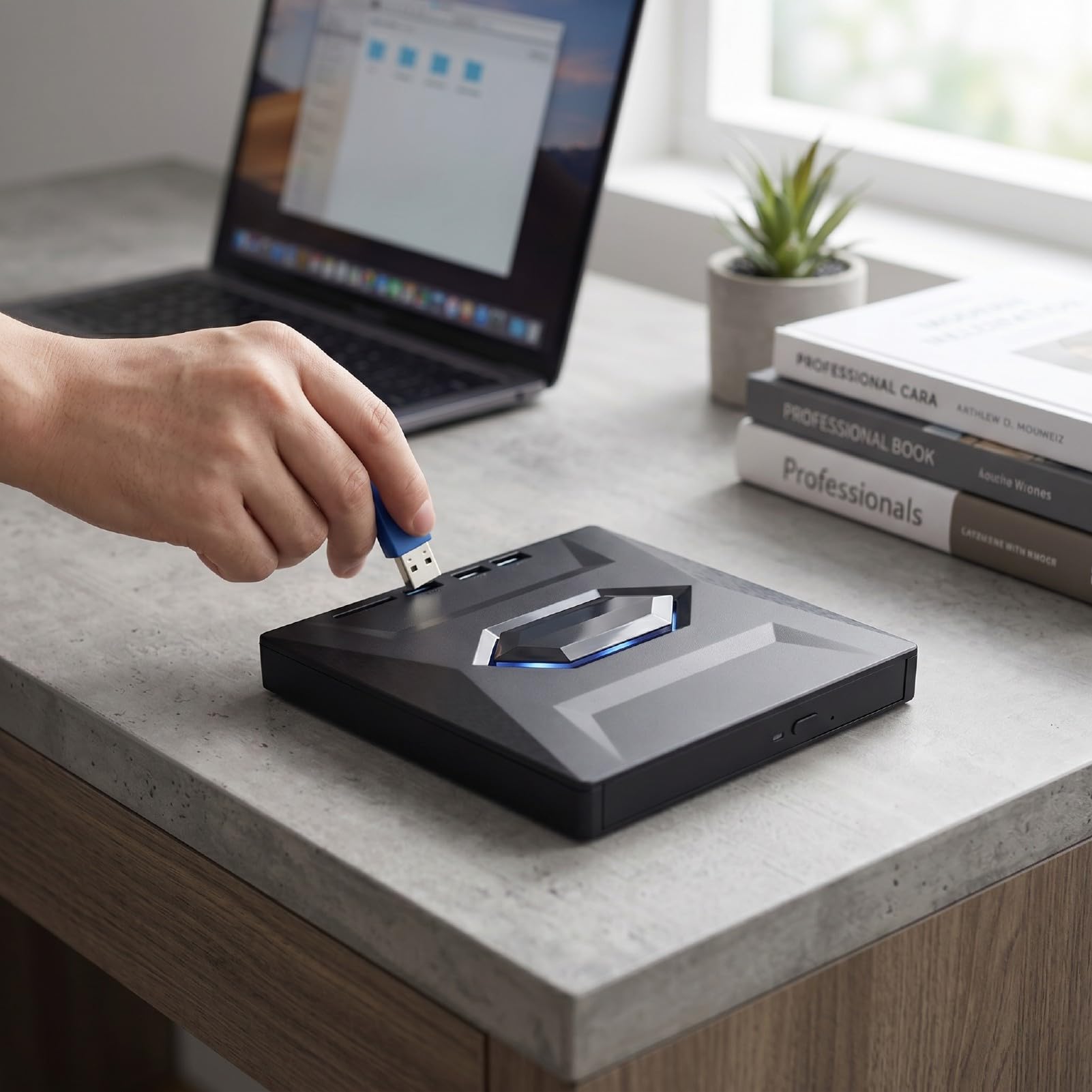 Asixxsix Lecteur Blu Ray Externe, Graveur CD DVD USB 3.0 et USB C | Installation facile (Plug and Play), bande passante de 5 Gbit/s, câble USB double, compatible avec Window 2000 XP