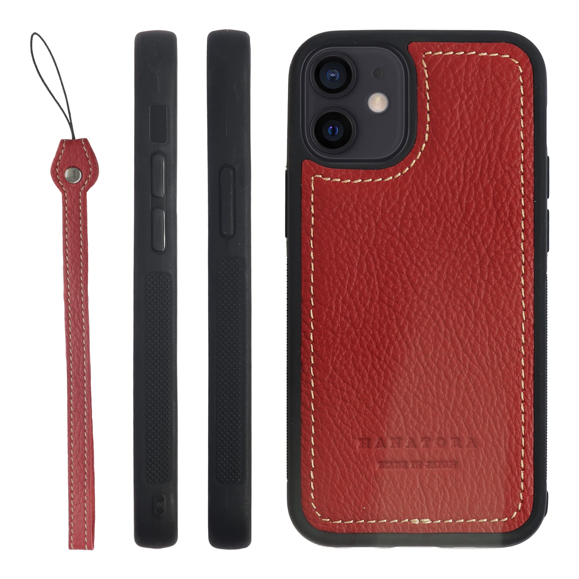 Amazon.co.jp: HANATORA for iPhone 12mini ケース 本革 日本製 耐衝撃