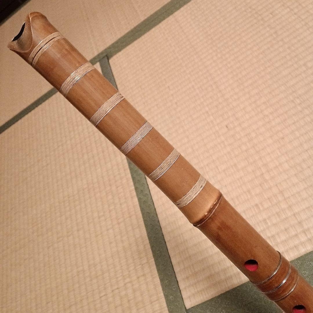 レトロ 尺八 尺八 レトロ 竹琳 曙山 全長 約54cm 尺八 レトロ 竹琳