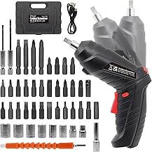 Cordless Electric Screwdriver, 3.6V Rechargeable Power Screwdriver with 47 pcs Accessories, usb charging, 3Nm Screw Gun, mini Carrying screwdriver set ​with LED Light for Electric Power Drill