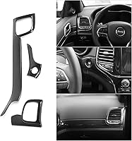 Vista 3 de Hoolcar Kit de moldura de panel de consola central para salpicadero, accesorios de decoración de interiores para Grand Cherokee 2011-2020, fibra