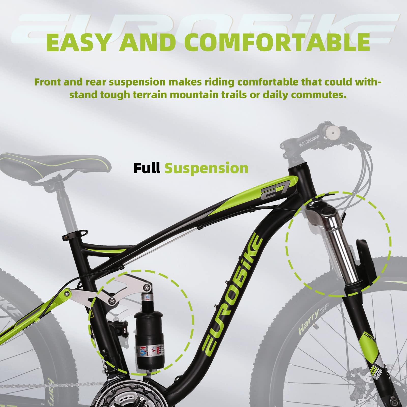 Amazon | EUROBIKE メンズ マウンテンバイク 27.5インチ マウンテン