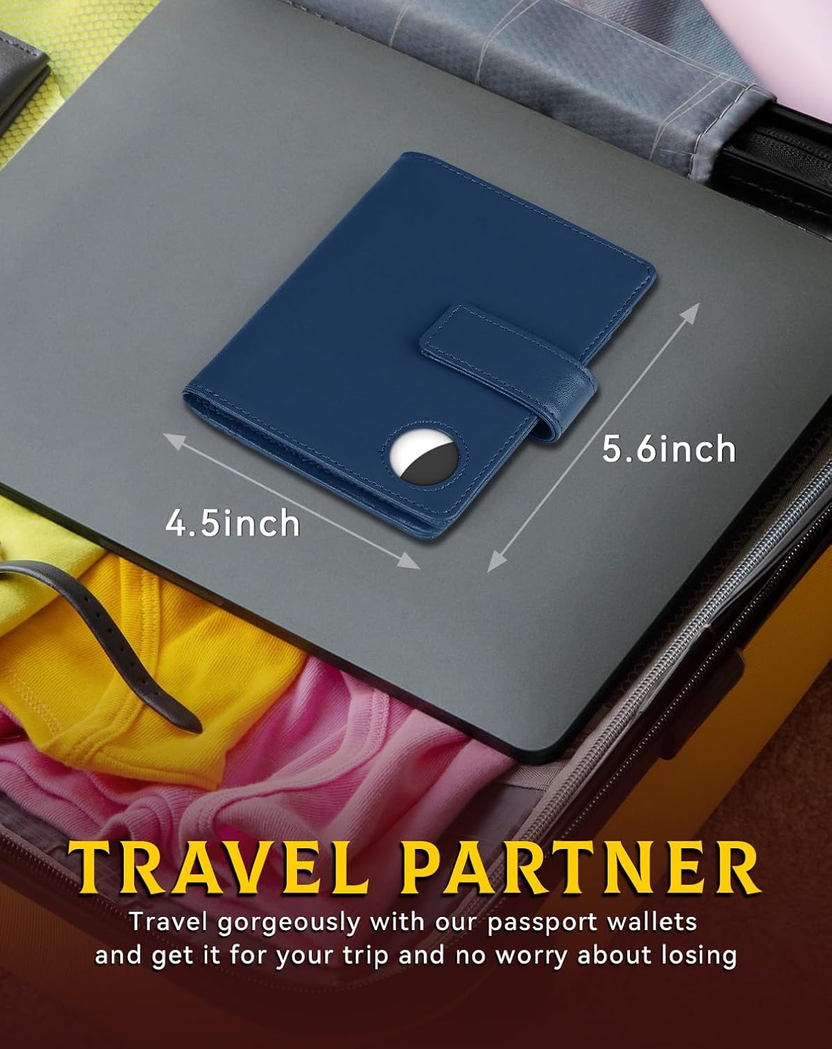 Passport Holder Wallet Cover Case for Women and Men,RFID Blocking,Passport Case,Travel Accessories (Navy Blue) - Image 3