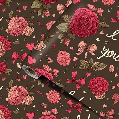 Miniatura 17 de I Love You - Papel tapiz floral para despegar y pegar, para el día de San Valentín, sobre de flores rosas, papel de contacto, amor romántico,