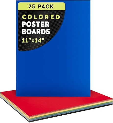 Miniatura 23 de Hygloss Tablero grande de póster de 22 x 28 pulgadas, 100 tableros de póster de colores neón surtidos a granel, 10 puntos de grosor, papel de póster