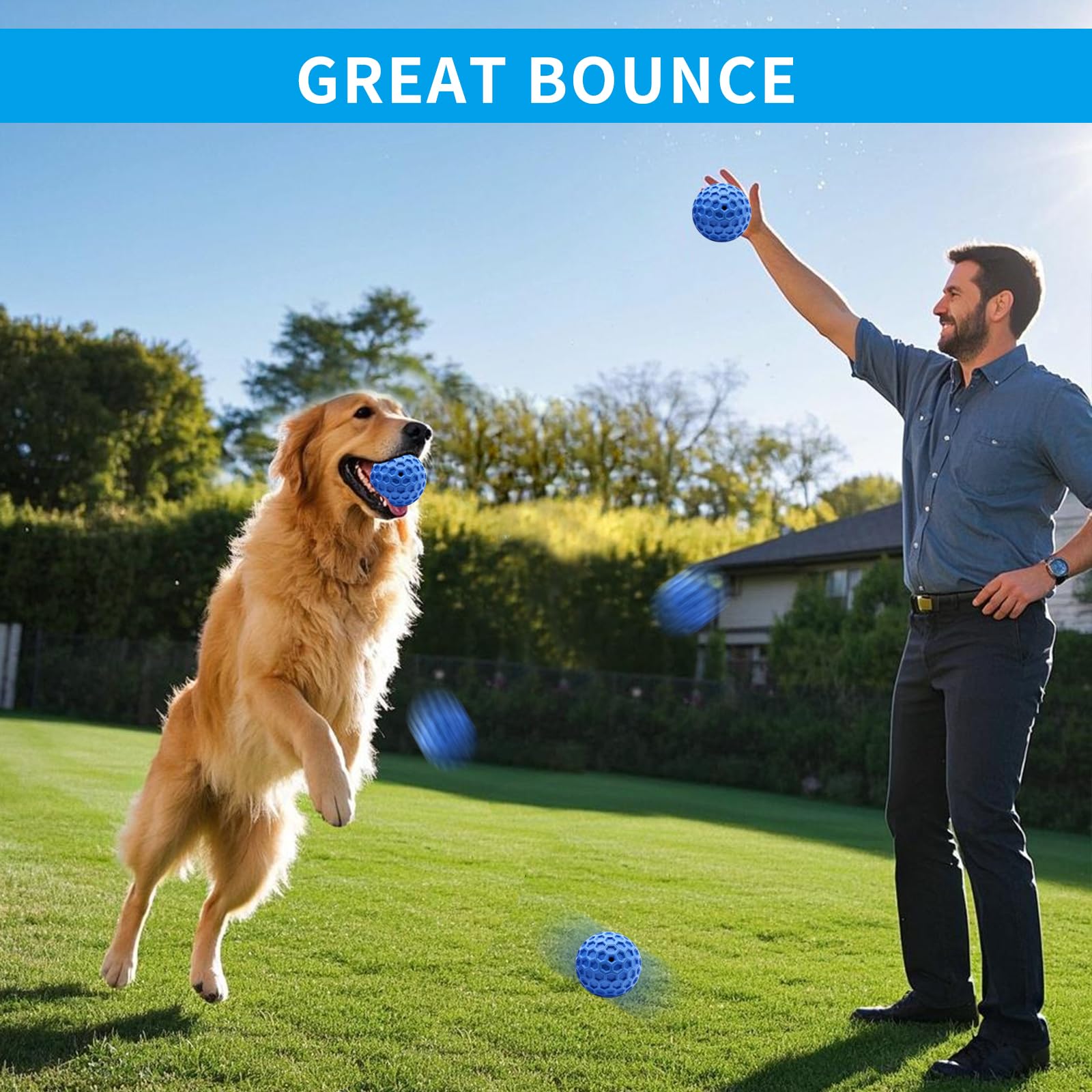 woeita Indestructible Squeaky Dog Ball - Image 3