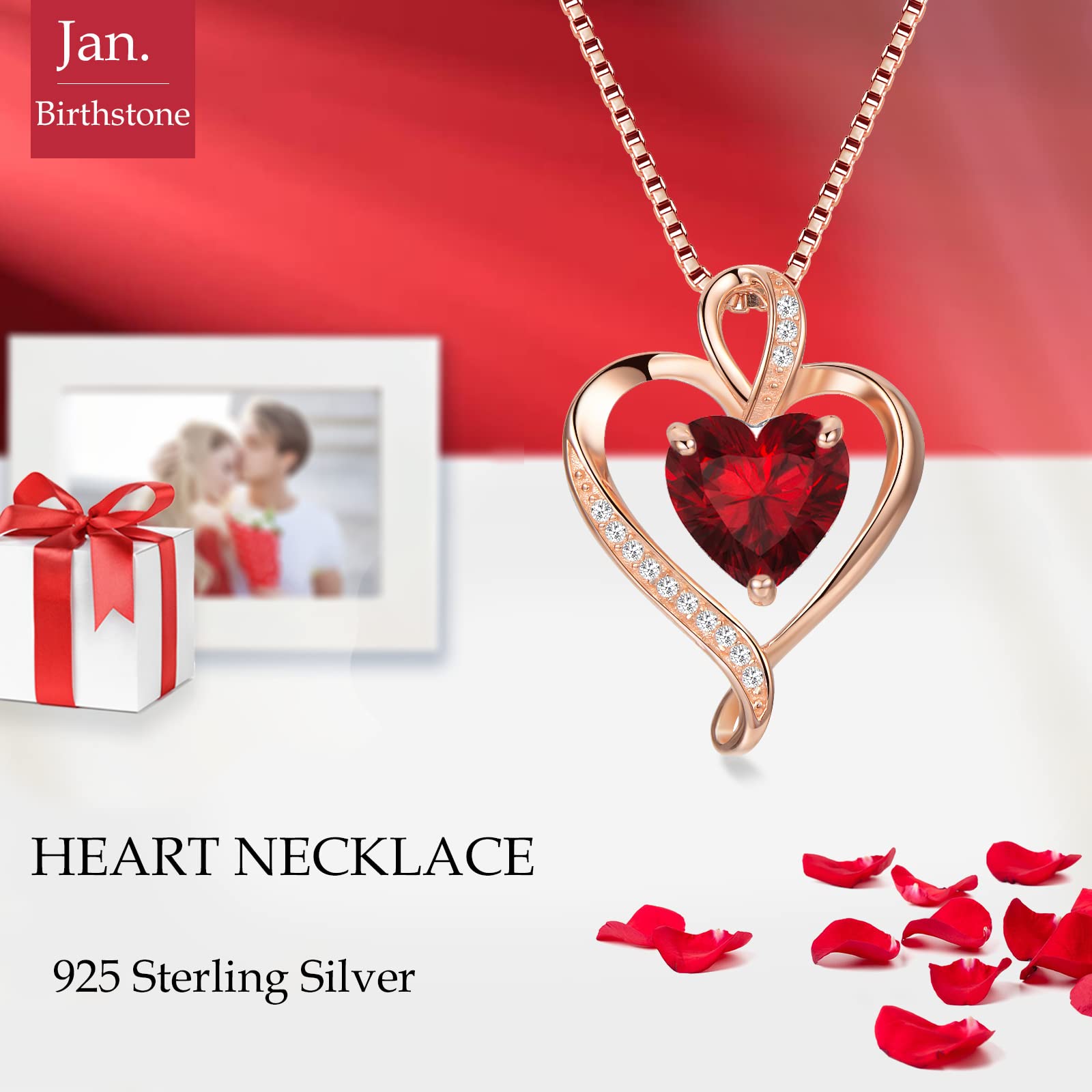 LAVUMO Collana Donna Cuore Argento Sterling 925 Originale Gioielli Regalo per Lei Amiche Moglie Mamma Fidanzata Compleanno San Valentino Natale Anniversario Festa Della Mamma Donna Regalo Idea