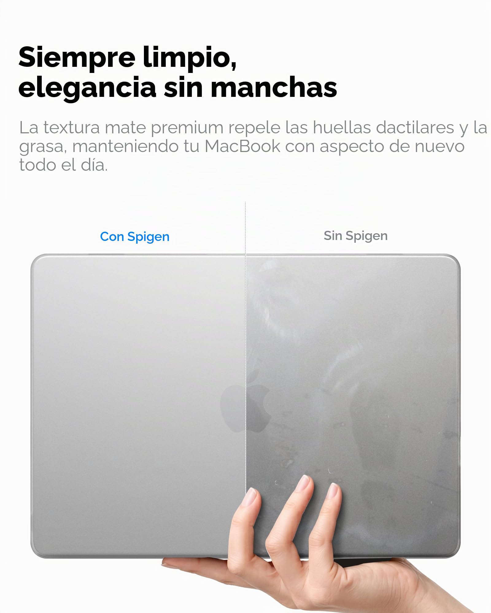 Spigen Funda Air Skin Compatible con MacBook Air 13 Pulgadas 2026 M5 / 2025 M4 / 2024 M3 / 2023 M2 A2681, Funda rígida translúcida - Frost Clear