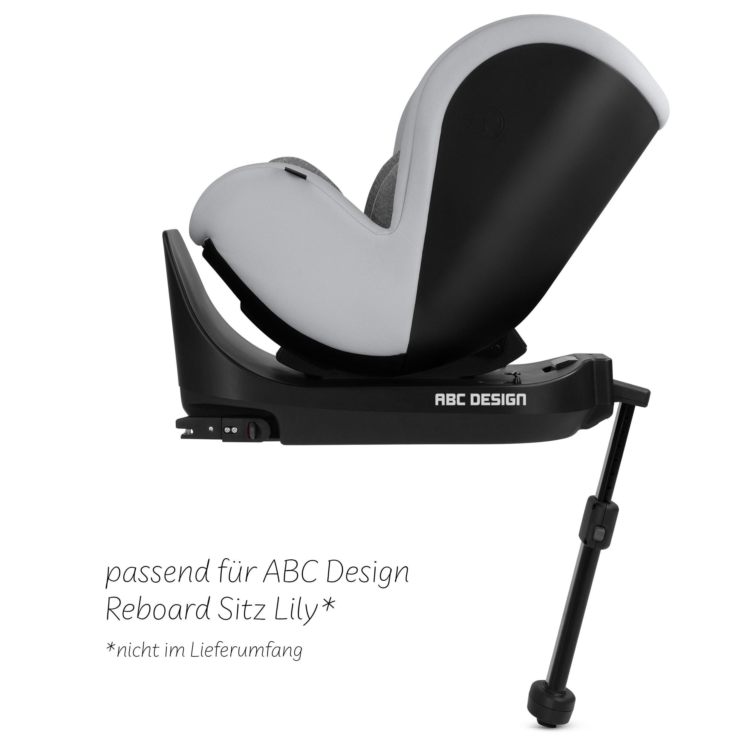 ABC Design Isofix Base Root – 360° Isofix Basis für die Babyschale Tulip & den Kindersitz Lily i-Size– höhenverstellbares Stützbein – Rotationssperre & Farbanzeige für korrekten Einbau