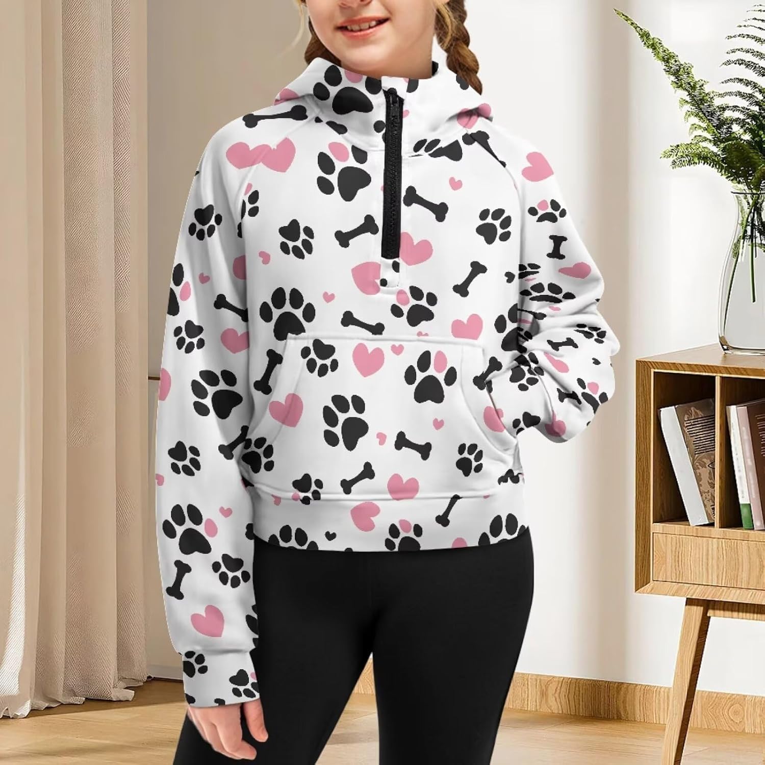 Half Zip Sweatshirt for Girls Loose Long Sleeve Athletic Hoodies Lightweight Athletic Running Activewear Tops